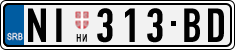 License plate of Serbia, Cars