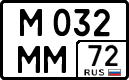 License plate Russia, Cars