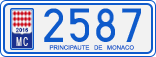 License plate of Monaco, Cars