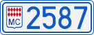 License plate of Monaco, Cars