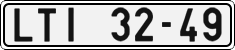 License plate of the Czech Republic, Cars (1960)