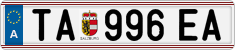 License plate of Austria, Regular plates