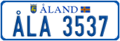 License plate of Åland, Cars (ÅLA 1234)