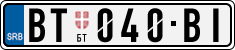 License plate of Serbia, Cars