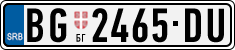License plate of Serbia, Cars