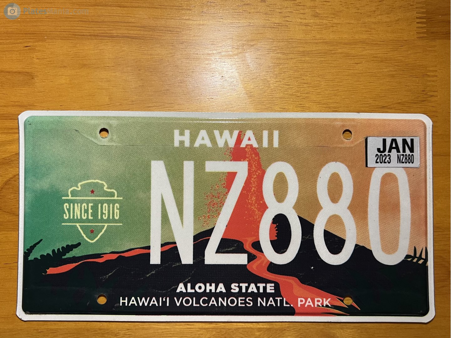 NZ880, License plate without vehicle 