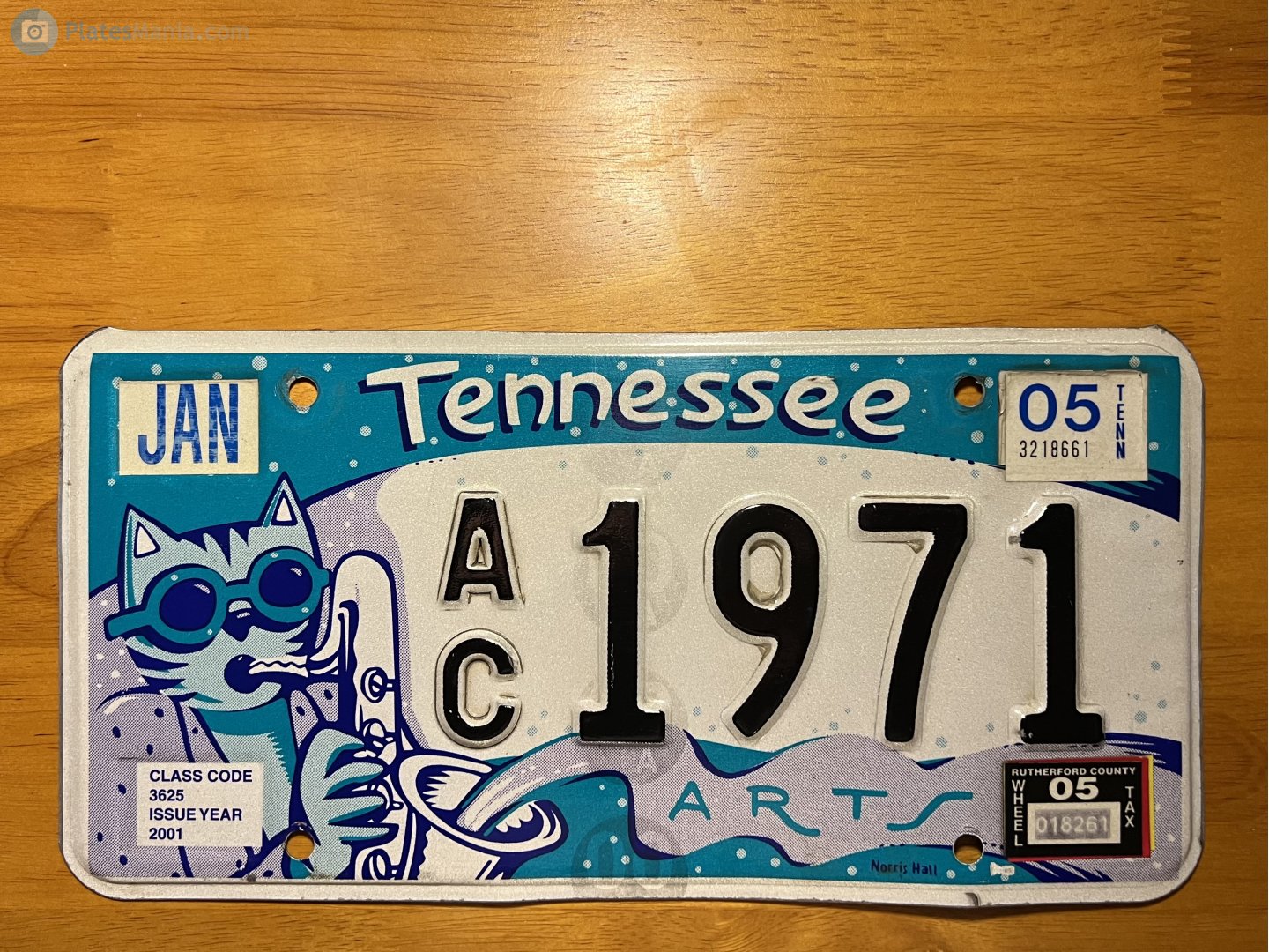 AC 1971, License plate without vehicle 