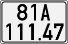 License plate of Vietnam, Cars