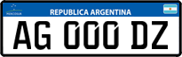 License plate of Argentina, Cars (Mercosur, AB 123 CD)