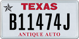 Texas, Specialty plates (A12345B)
