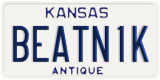 Kansas, Vanity Plates