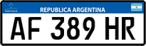 License plate of Argentina, Cars (Mercosur, AB 123 CD)