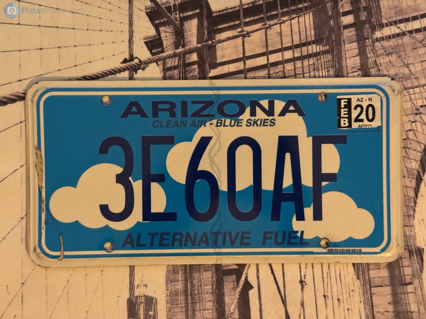 3E60AF, License plate without vehicle 
