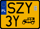 License plates of Poland, Oldtimers