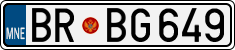 License plate of Montenegro, Cars