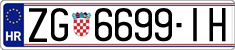 License plate of Croatia, Regular plates