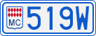 License plate of Monaco, Cars