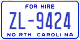 North Carolina, For Hire (AB-1234)