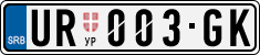 License plate of Serbia, Cars
