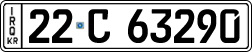 License plate of Iraq, 2022 year system