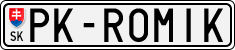License plate of Slovakia, Vanity Plates