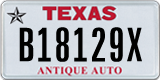 Texas, Specialty plates (A12345B)