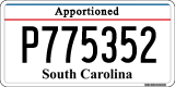 South Carolina, Apportioned (A123456)