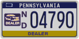 Pennsylvania, Dealer (N/D 12345 | P/R 12345)