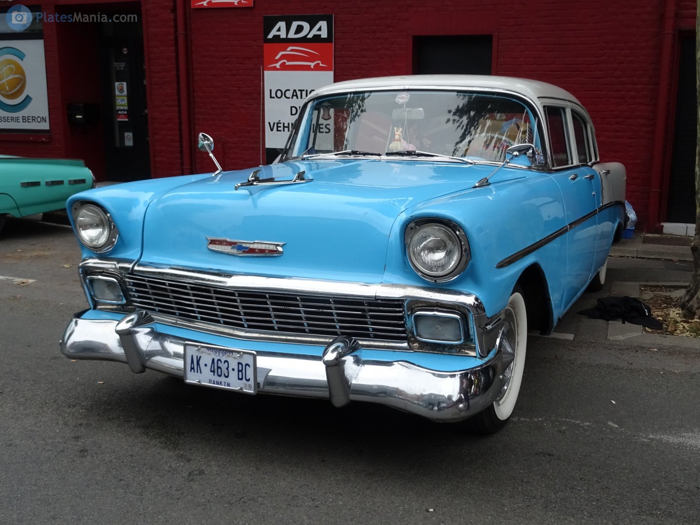AK-463-BC, Chevrolet Bel Air 2nd gen 1956 4-door Sedan (2403; A-body), 1st facelift, 1955–1956