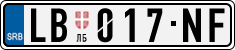 License plate of Serbia, Cars