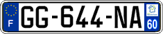 French license plate, SIV (ordinary)