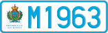 License plate of San Marino, Cars (A1234)