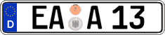 German license plate, Regular plates