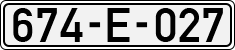 License plate of Bosnia and Herzegovina, 1998 year system