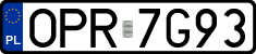 License plates of Poland, Regular car plates