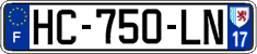 French license plate, SIV (ordinary)