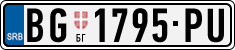 License plate of Serbia, Cars