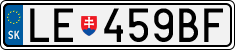 License plate of Slovakia, Cars