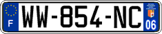French license plate, SIV (temporary)