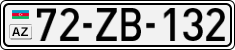 License plate of Azerbaijan, Cars