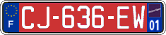 French license plate, SIV (free zones)