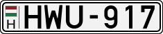 license plates of Hungary, Cars (1990)