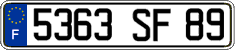 French license plate, FNI