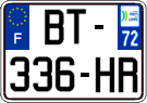 French license plate, SIV (ordinary)