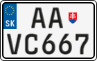 License plate of Slovakia, Export transit plates