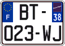 French license plate, SIV (ordinary)