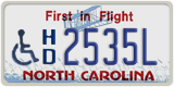 North Carolina, Vehicles for disabled persons (H/D 1234X)