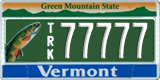 Vermont, Specialty plates (12345)