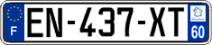 French license plate, SIV (ordinary)