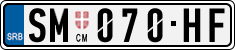 License plate of Serbia, Cars